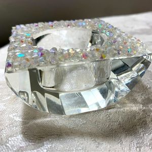 Oleg Cassini Signed Crystal Votive Candle Holder